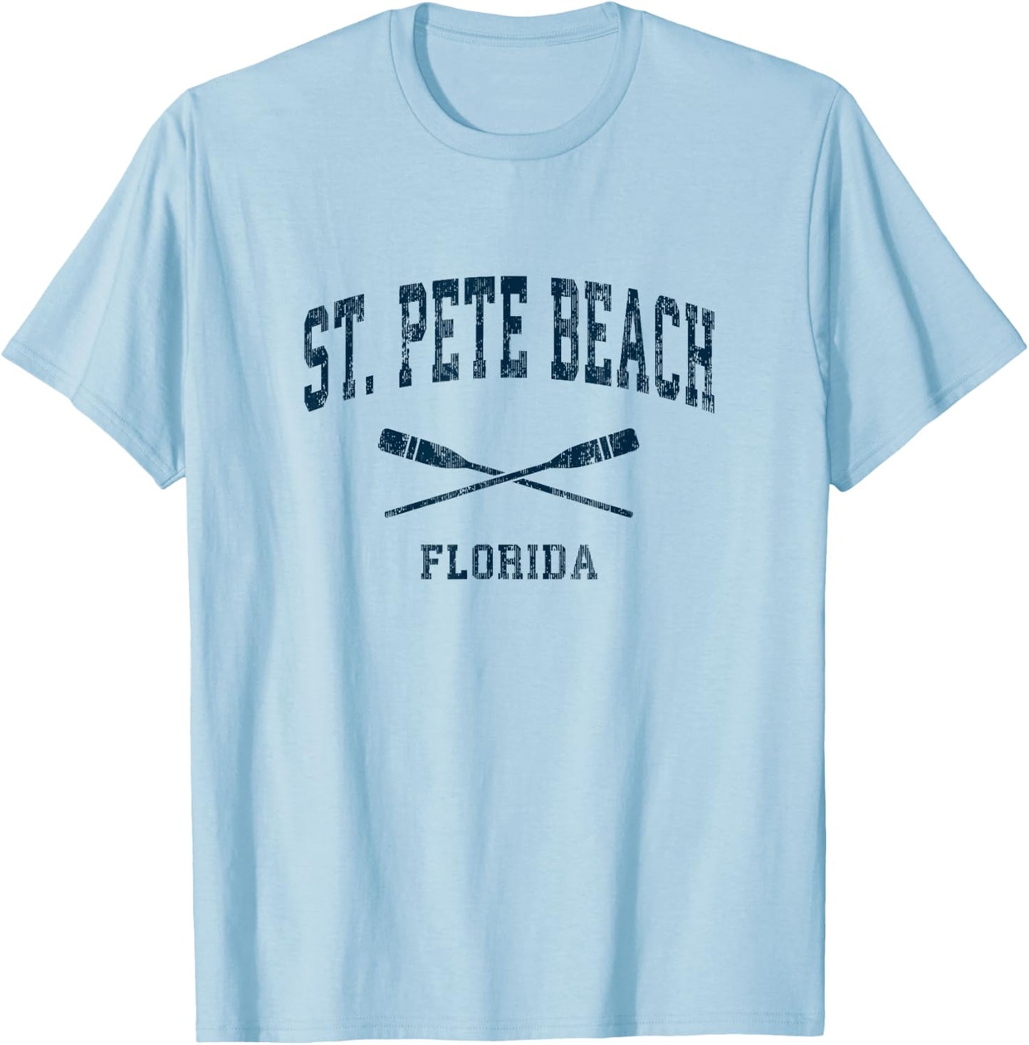 St. Pete Beach Florida Vintage Nautical Paddles Sports Oars T-Shirt - T-Shirt | Light Blue