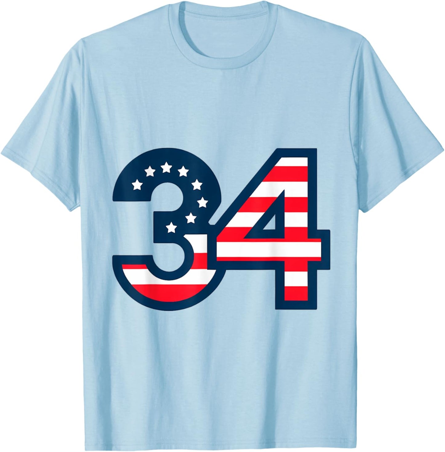 34 Guilty Trial Judge USA Flag Women Kids Men T-Shirt - T-Shirt | Light Blue