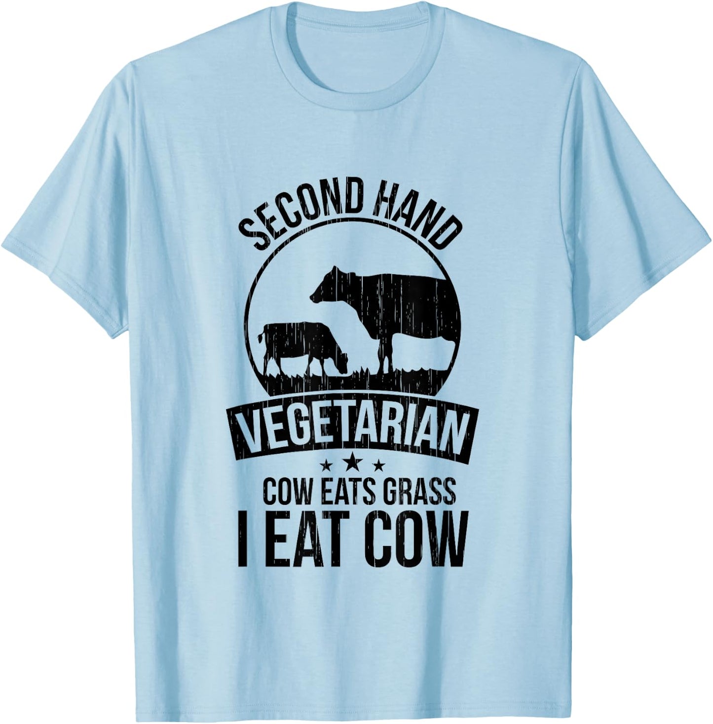 2nd Hand Vegetarian Shirt Funny Carnivore BBQ Meat Eater T-Shirt - T-Shirt | Light Blue