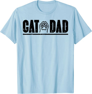 Cat Dad Paw Cute Kitten Fur Papa Daddy Animal Lover Men T-Shirt - T-Shirt | Light Blue