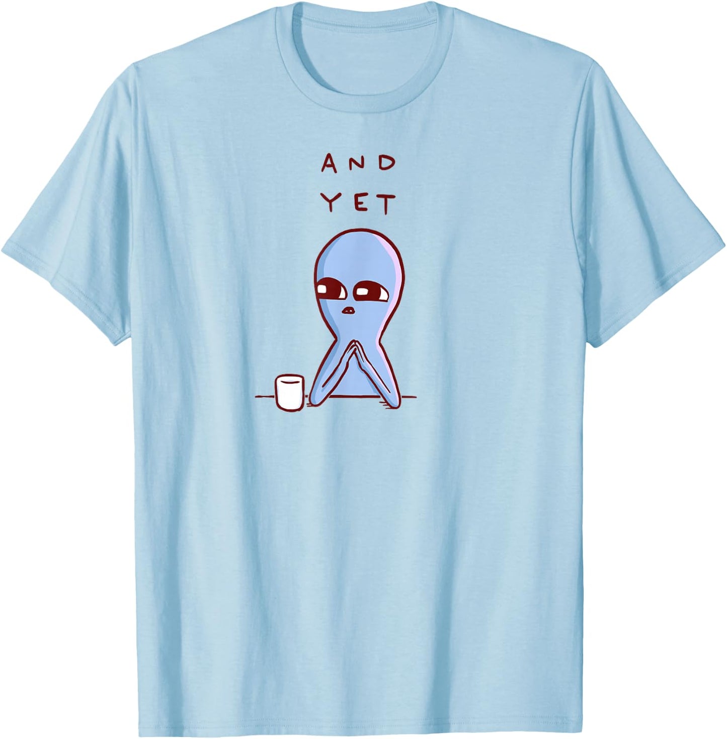 Threadless Nathan W. Pyle Strange Planet And Yet Graphic T-Shirt - T-Shirt | Light Blue