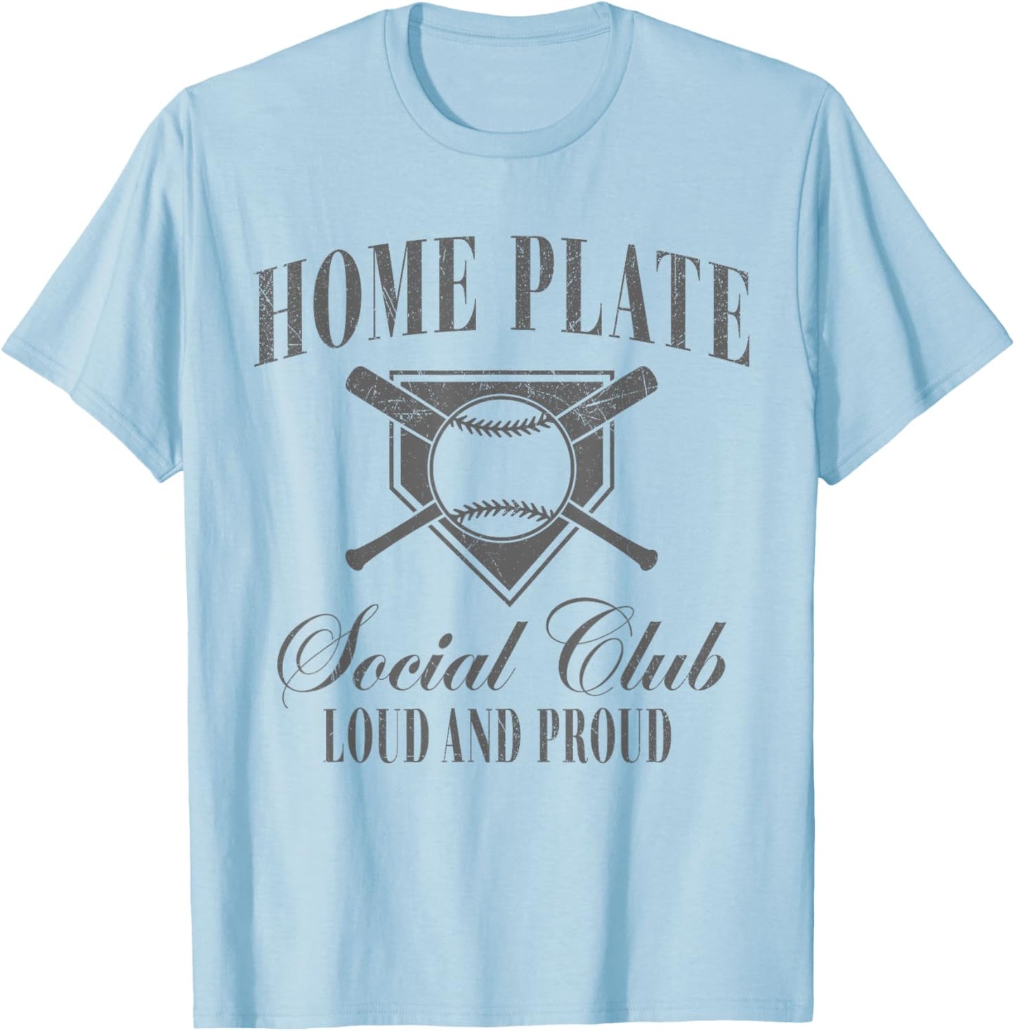 Home Plate Social Club Baseball T-Shirt - T-Shirt | Light Blue