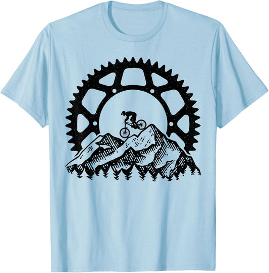 Mountain Biking Gear Retro Vintage MTB Bicycle Bike Rider T-Shirt - T-Shirt | Light Blue