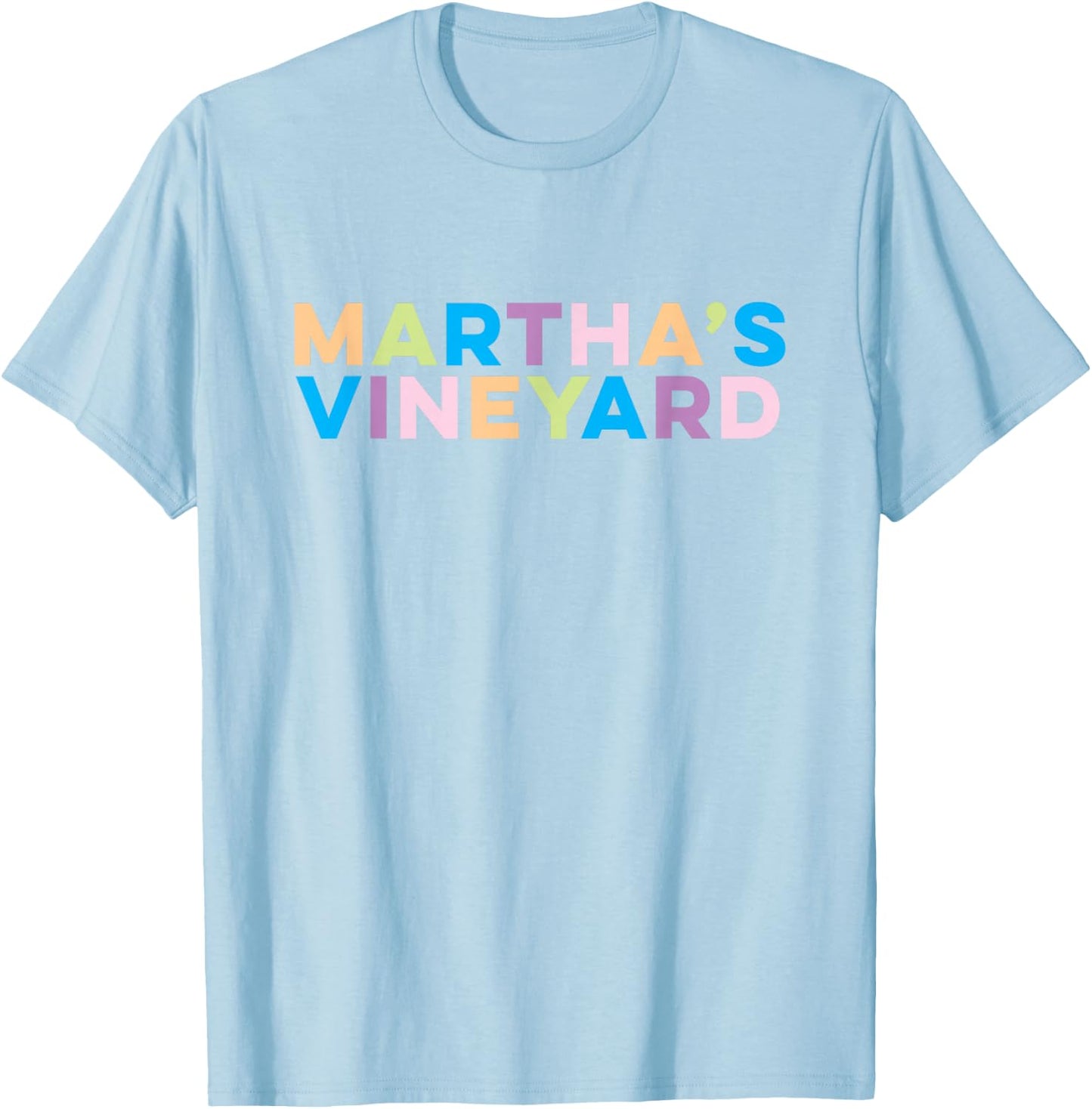 Martha's Vineyard Colorful Vacation T-Shirt - T-Shirt | Light Blue