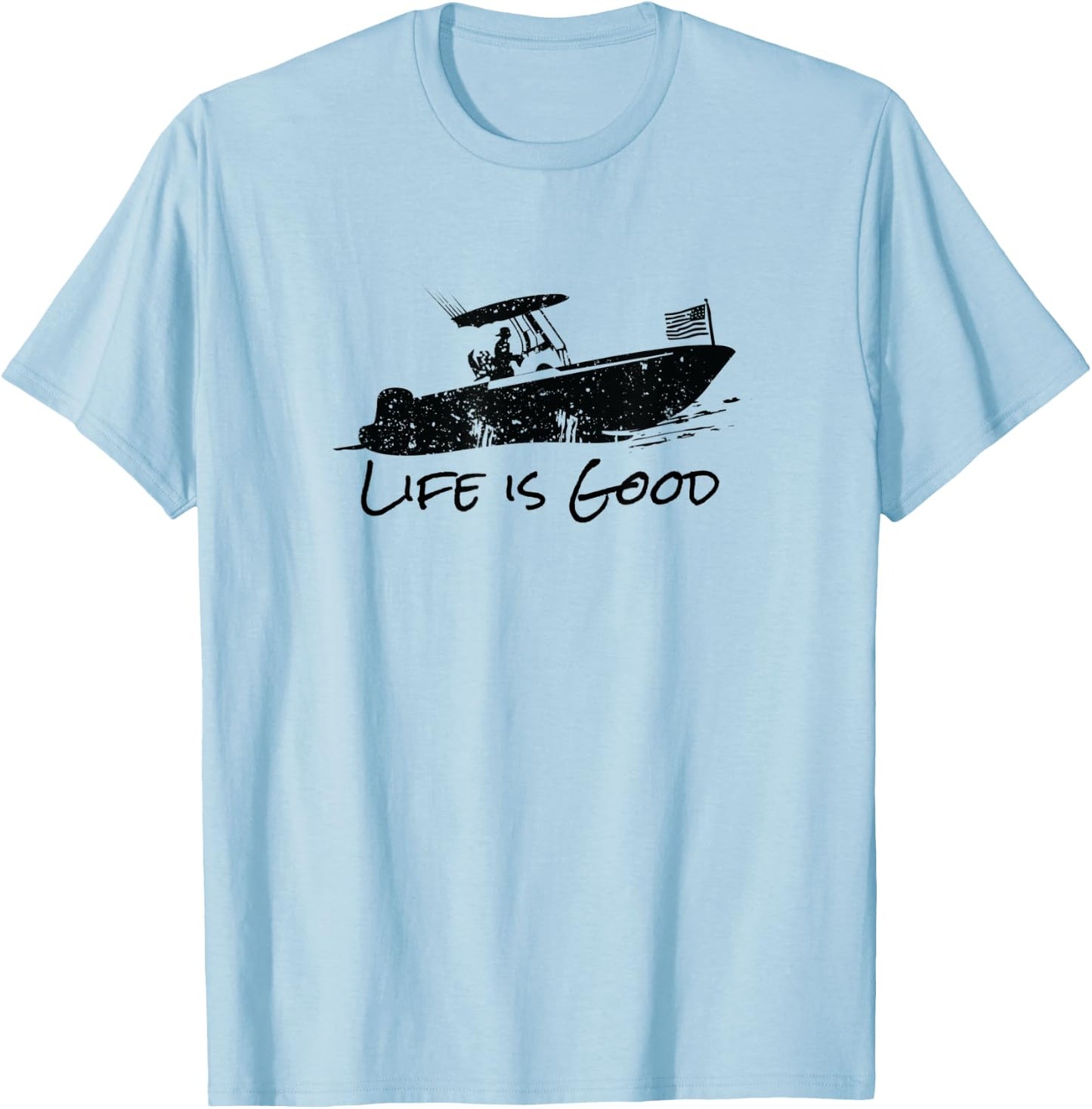 Center Console, Boating, Fishing Boat, Pontoon, TriToon T-Shirt - T-Shirt | Light Blue