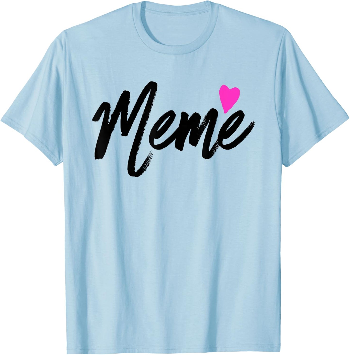 Meme with Pink Heart Grandmother Gift T-Shirt - T-Shirt | Light Blue