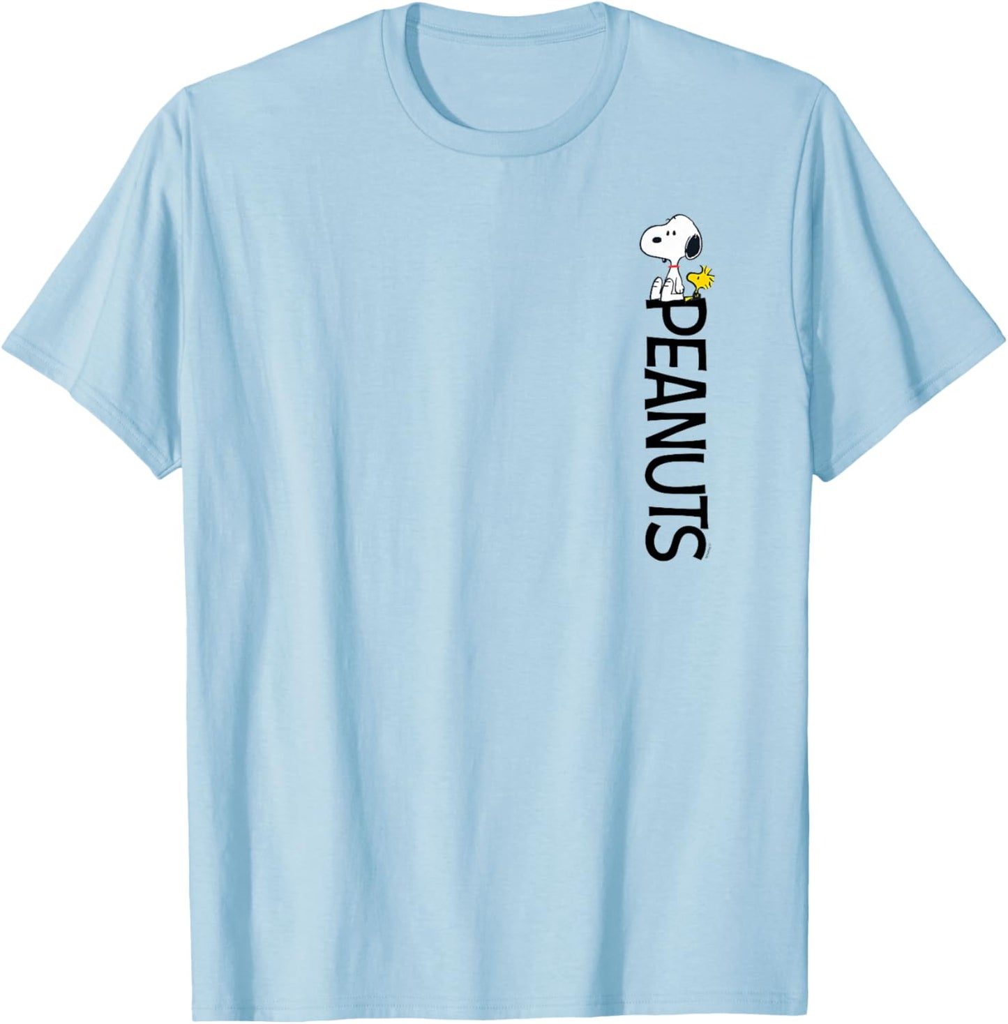 Peanuts - Woodstock Snoopy Vertical Logo T-Shirt - T-Shirt | Light Blue