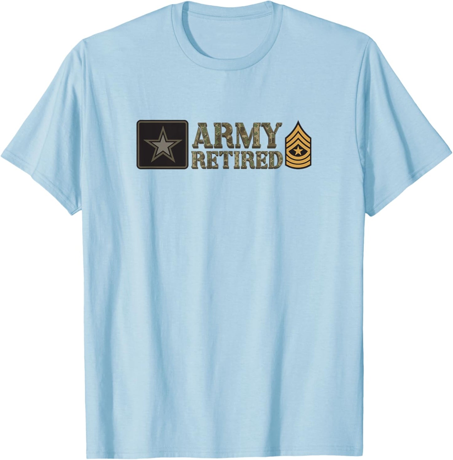 Army Sergeant Major (SGM) Retired T-Shirt - T-Shirt | Light Blue