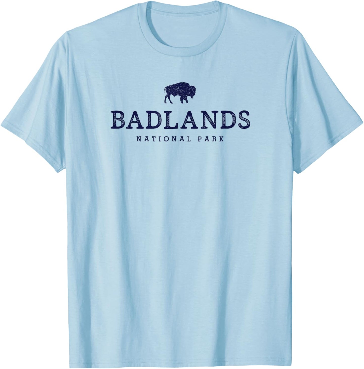 Retro Badlands National Park Bison Hiking Souvenir T-Shirt - T-Shirt | Light Blue