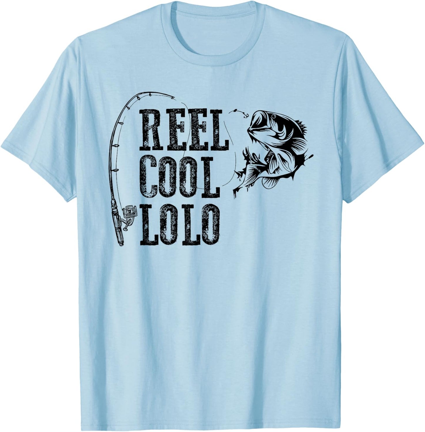 Lolo Fishing: Reel Cool Lolo Funny Gift T-Shirt - T-Shirt | Light Blue