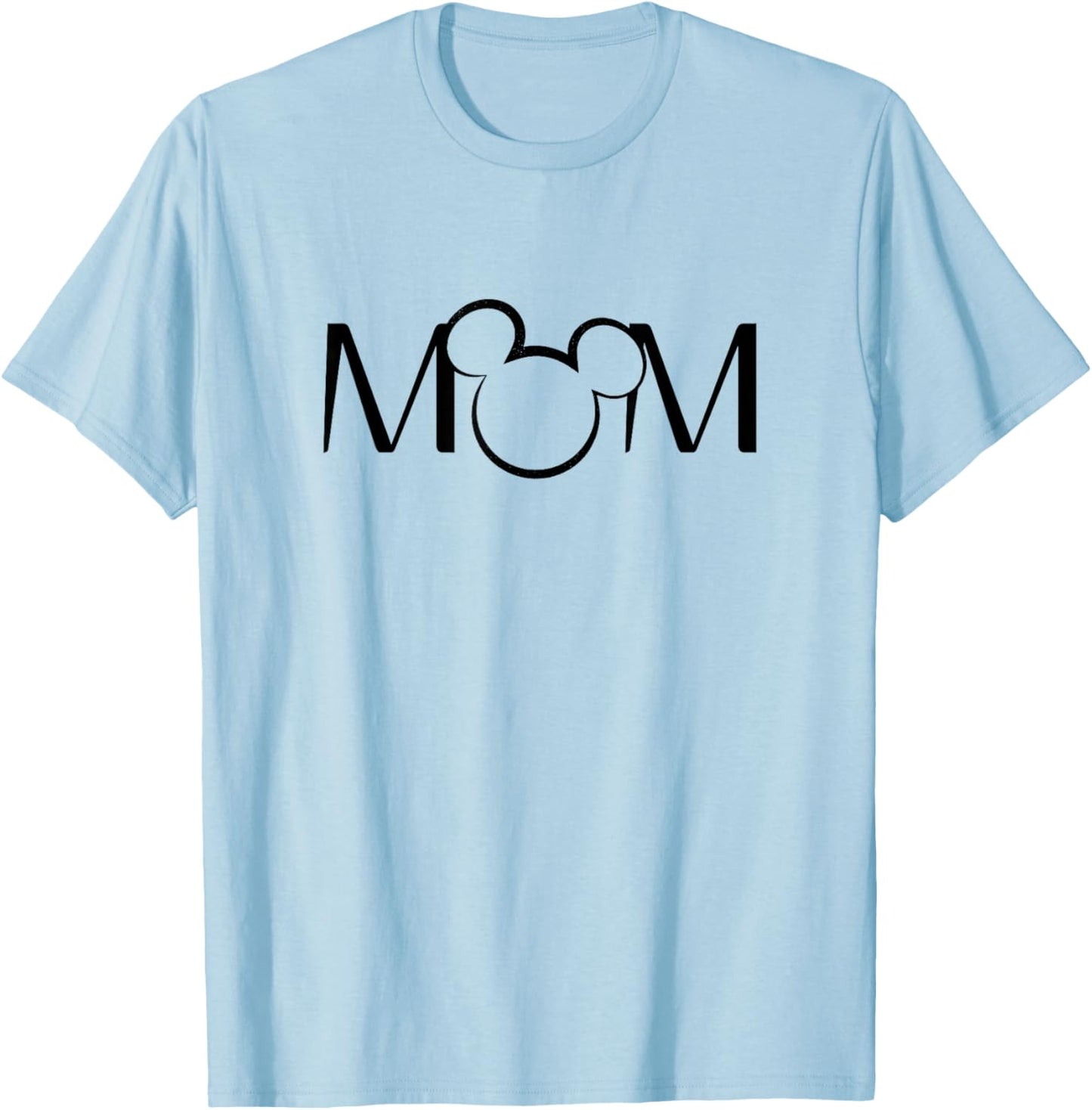 Disney Mickey And Friends Mom Mickey Ears Text Logo T-Shirt - T-Shirt | Light Blue