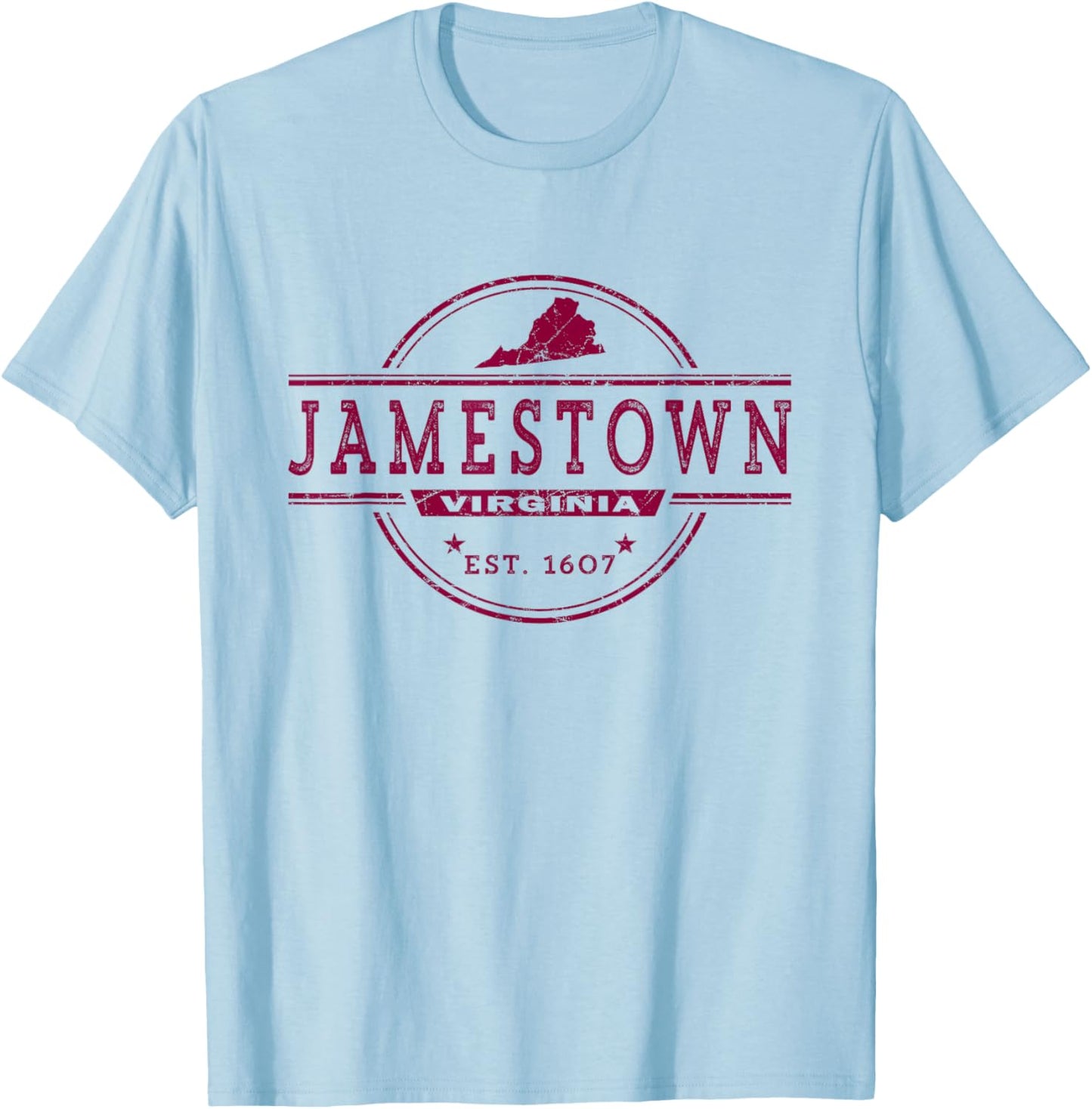 Retro Jamestown Virginia T-Shirt - T-Shirt | Light Blue