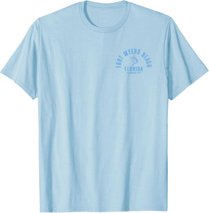 Fort Myers Beach Florida FL Retro Vintage Beach Front & Back T-Shirt - T-Shirt | Light Blue