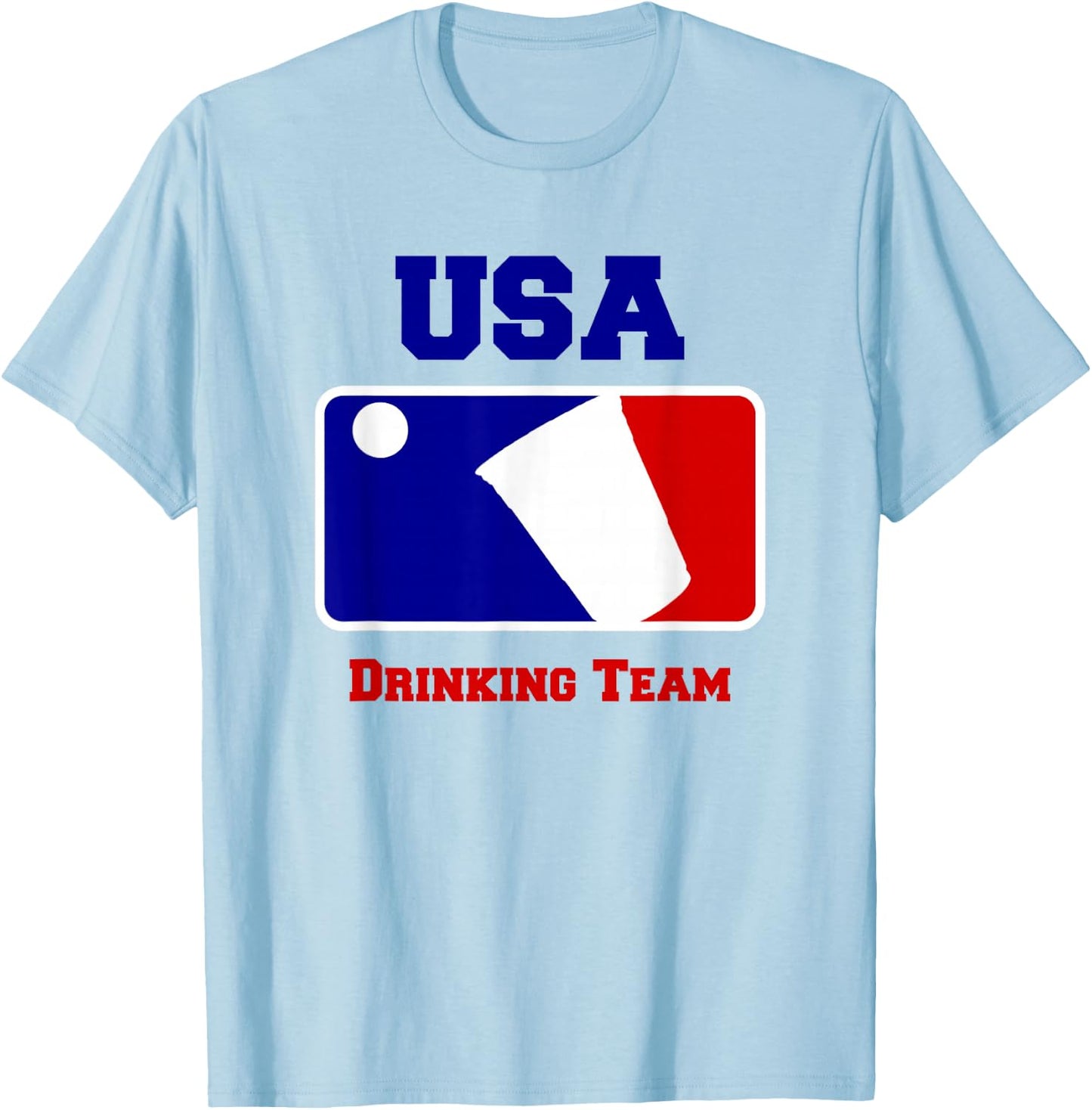 USA Drinking Team Funny Party Beer Pong Game T-Shirt - T-Shirt | Light Blue