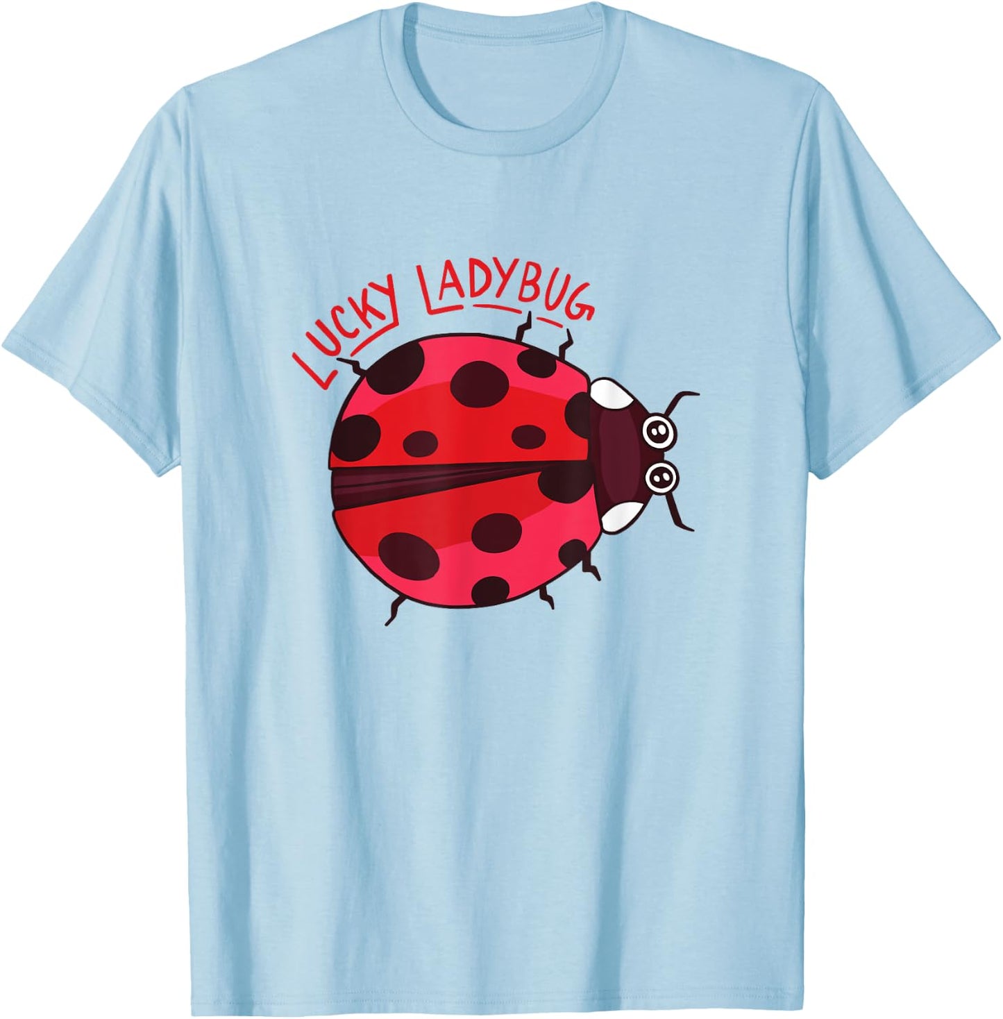 Cute Lucky Ladybug Summertime T-Shirt - T-Shirt | Light Blue