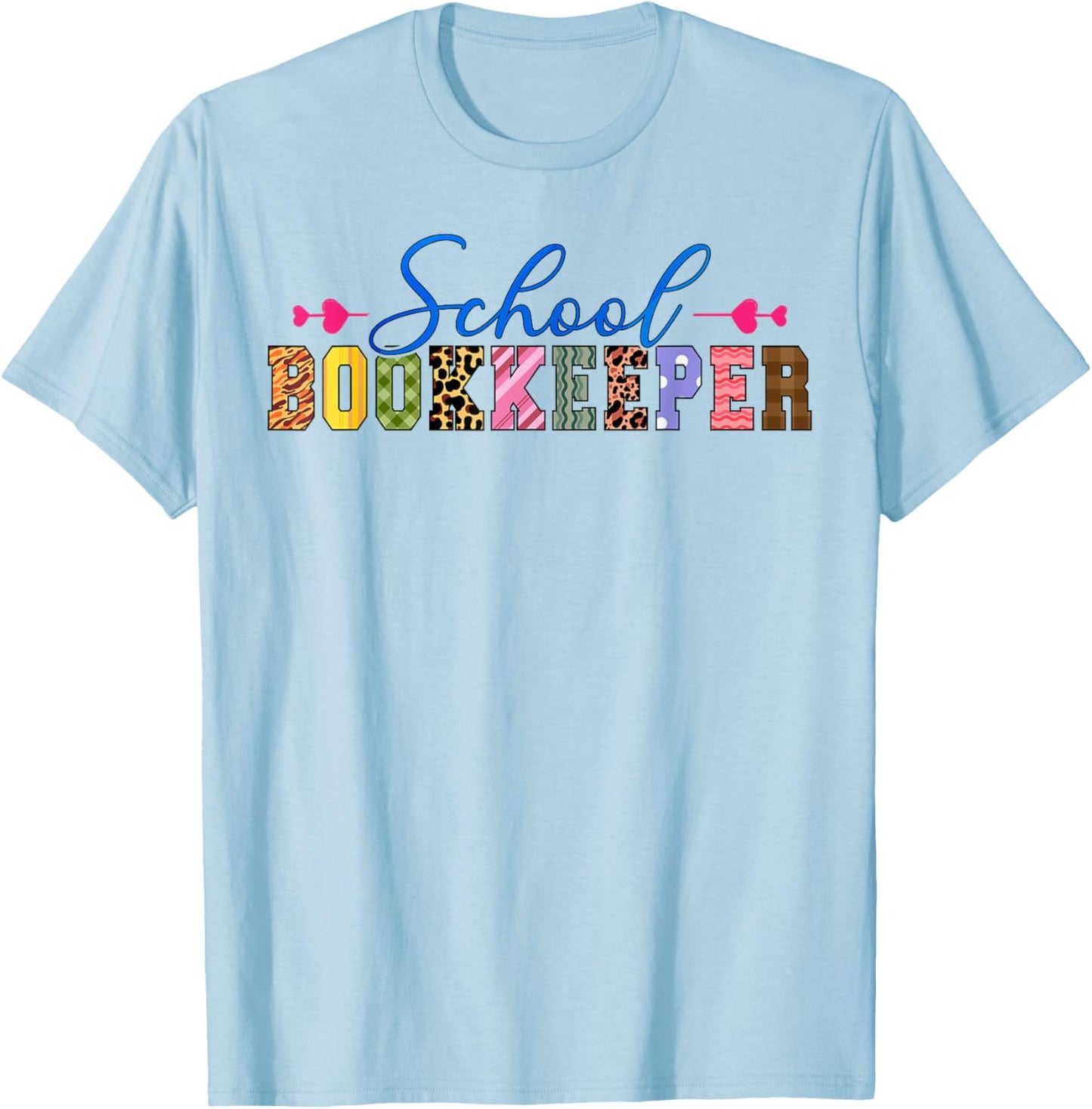 School Bookkeeper Appreciation Leopard T-Shirt - T-Shirt | Light Blue
