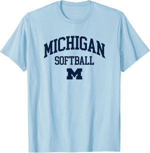 University of Michigan Wolverines Softball T-Shirt - T-Shirt | Light Blue