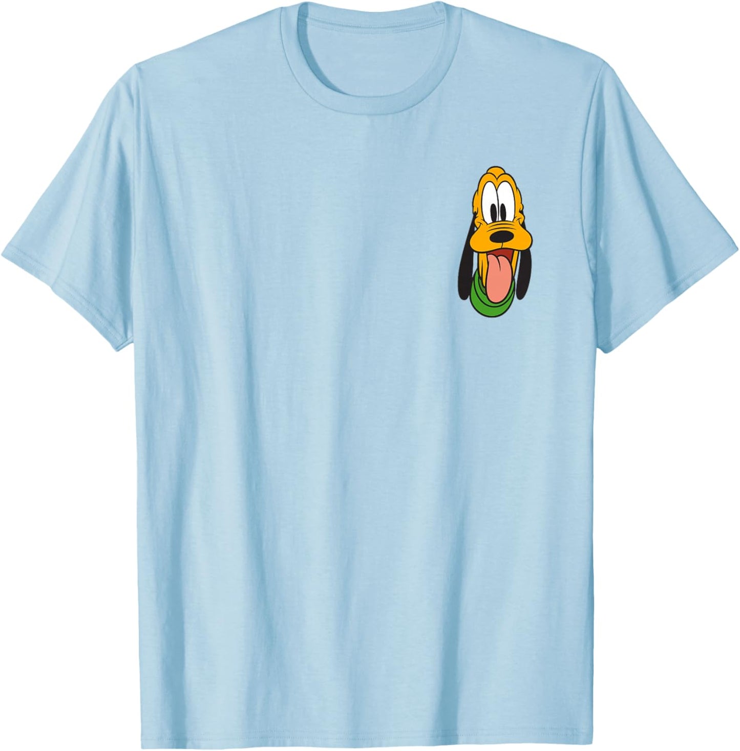 Disney Mickey and Friends Pluto Face Small Pocket Logo T-Shirt - T-Shirt | Light Blue