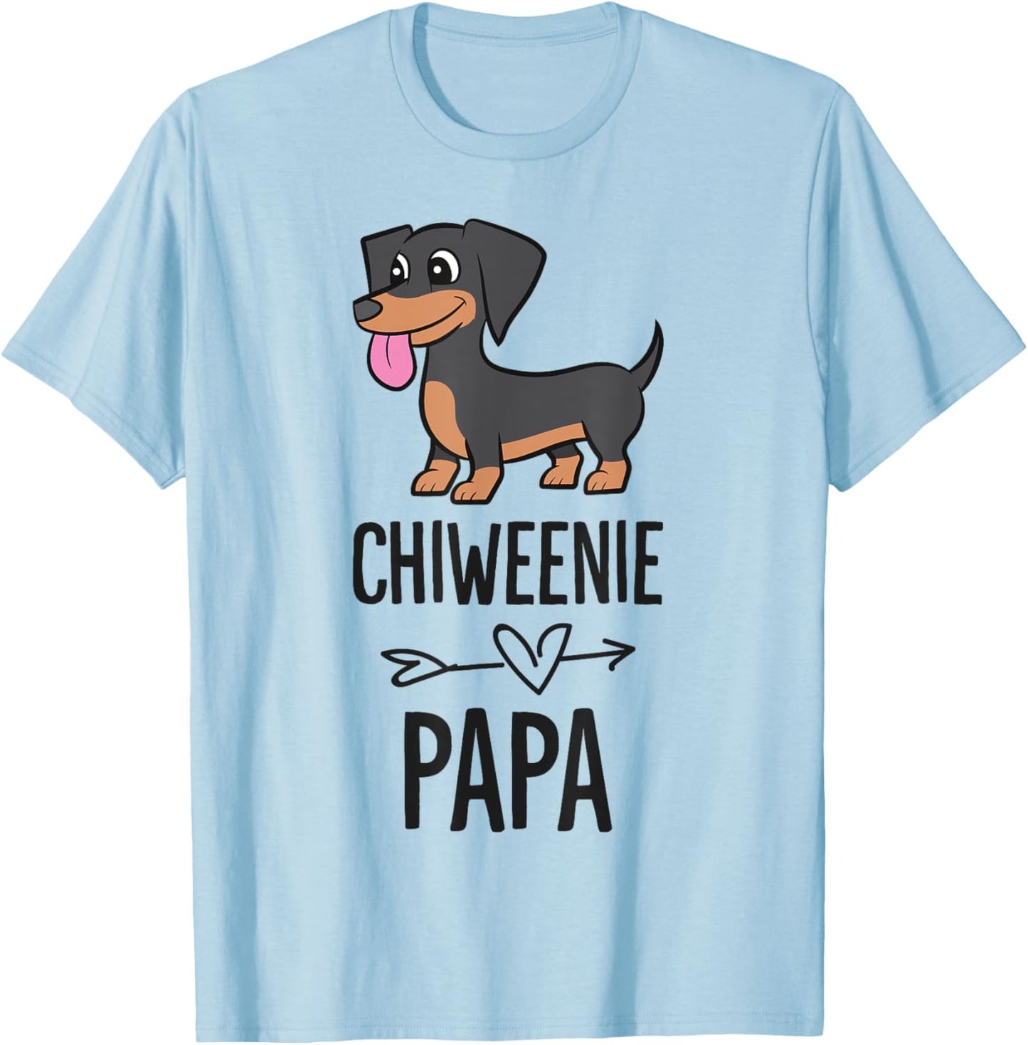 Chiweenie Papa Cute Chiweenie Dog T-Shirt - T-Shirt | Light Blue