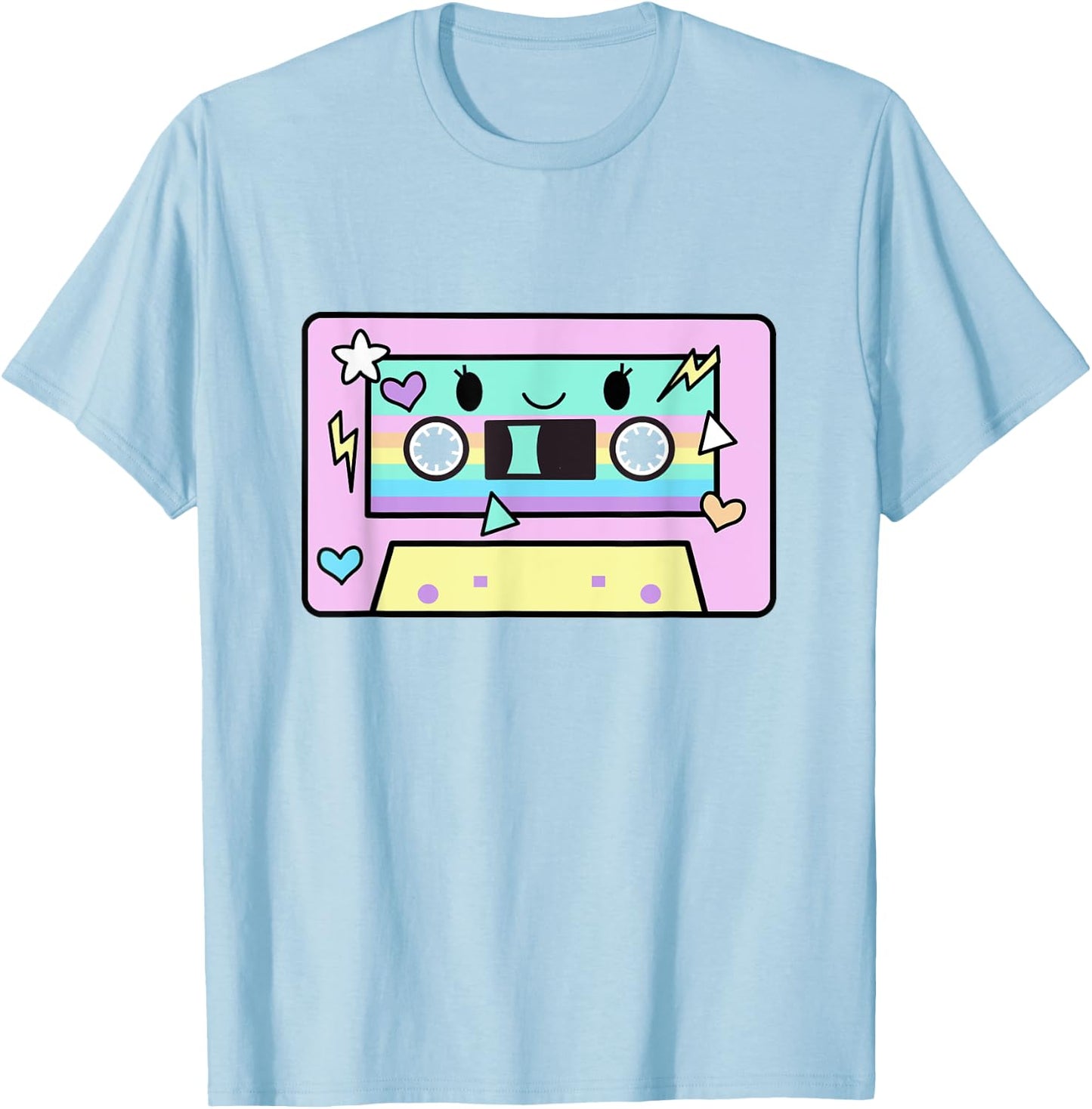 Cassette Tape Shirt Women Cute Kawaii Pastel Colors 80's T-Shirt - T-Shirt | Light Blue