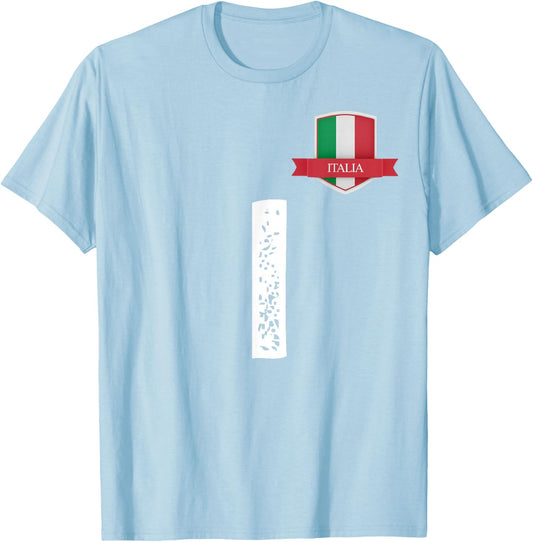 Italian Flag Letter I Italy Red T-Shirt - T-Shirt | Light Blue