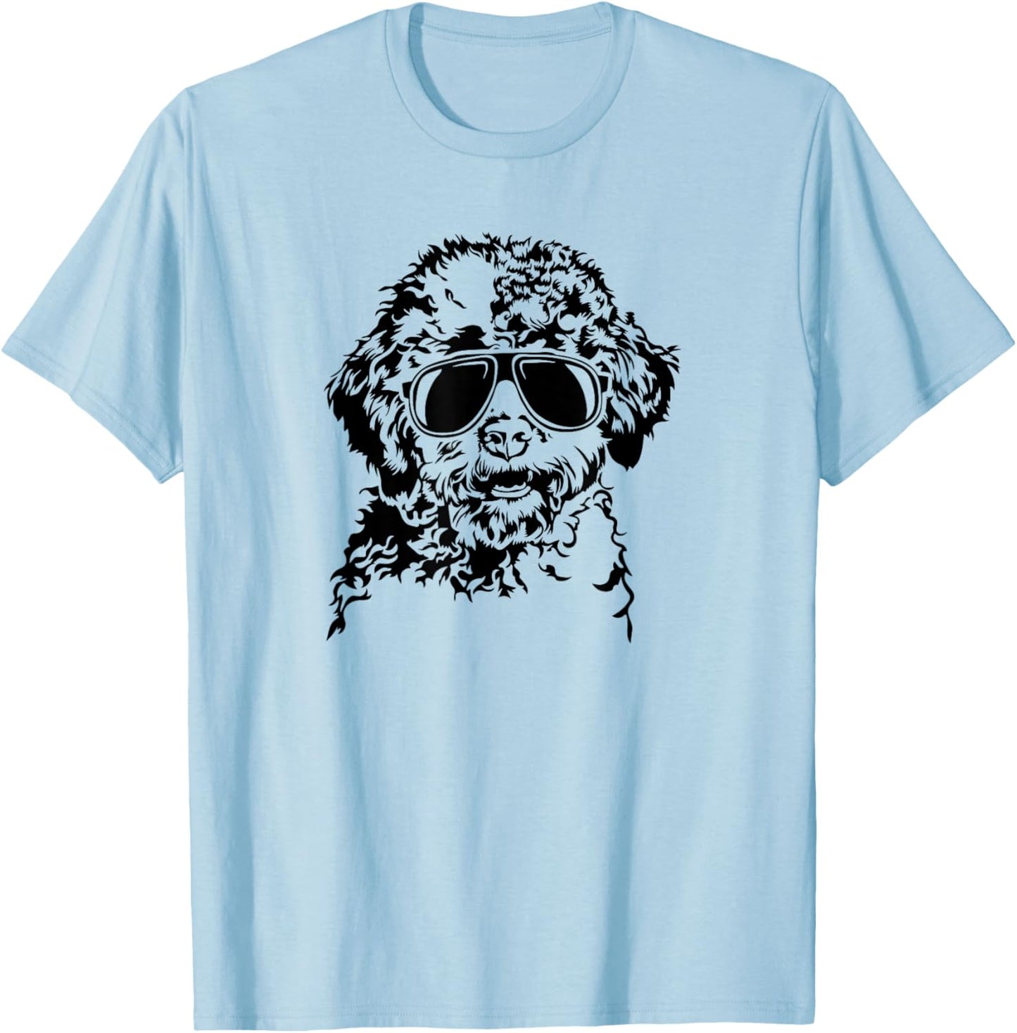 Funny Lagotto Romagnolo Dogs with Sunglasses Cool Dog T-Shirt - T-Shirt | Light Blue