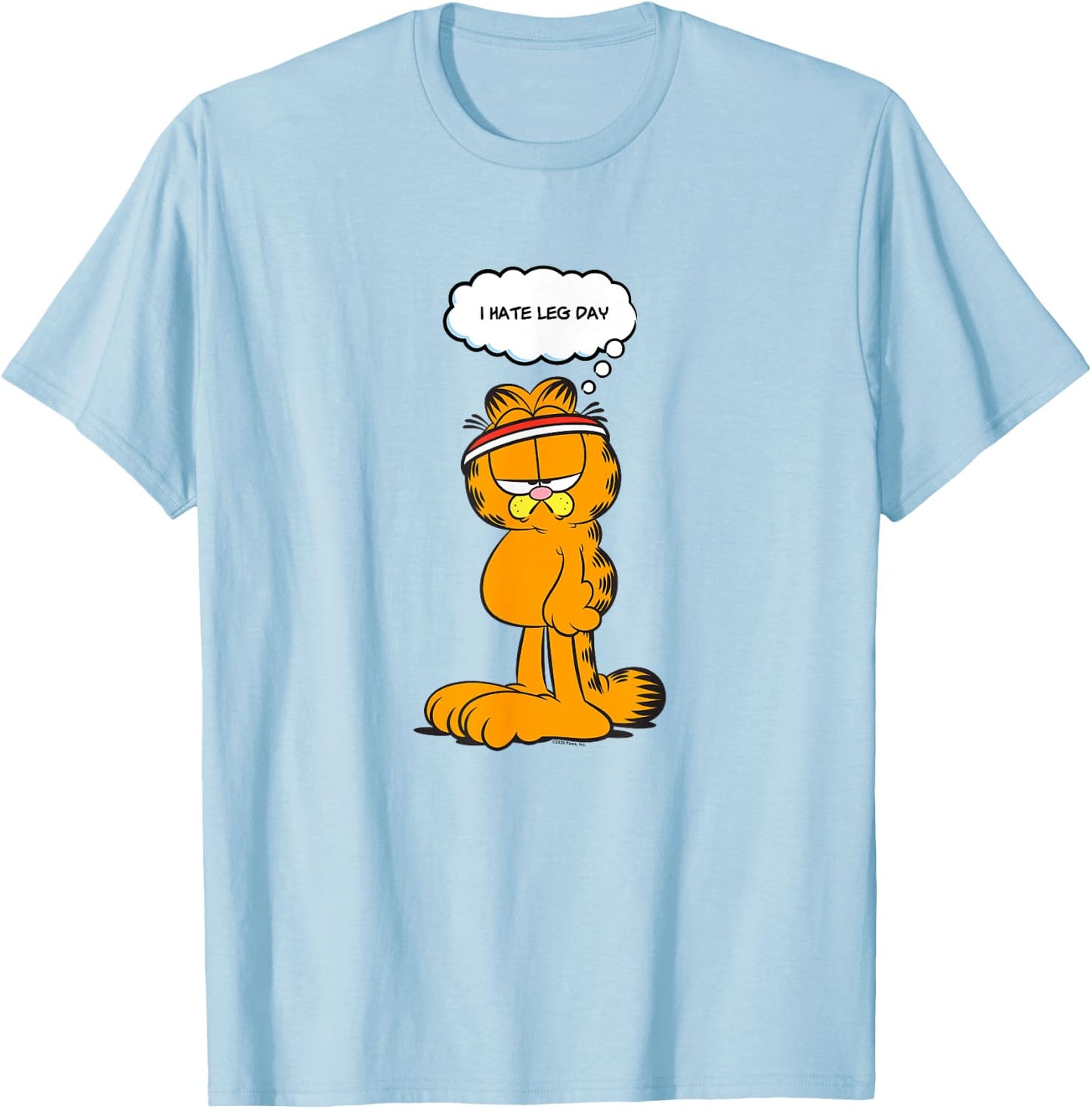 Garfield I Hate Legs Day Work Out Garfield T-Shirt - T-Shirt | Light Blue