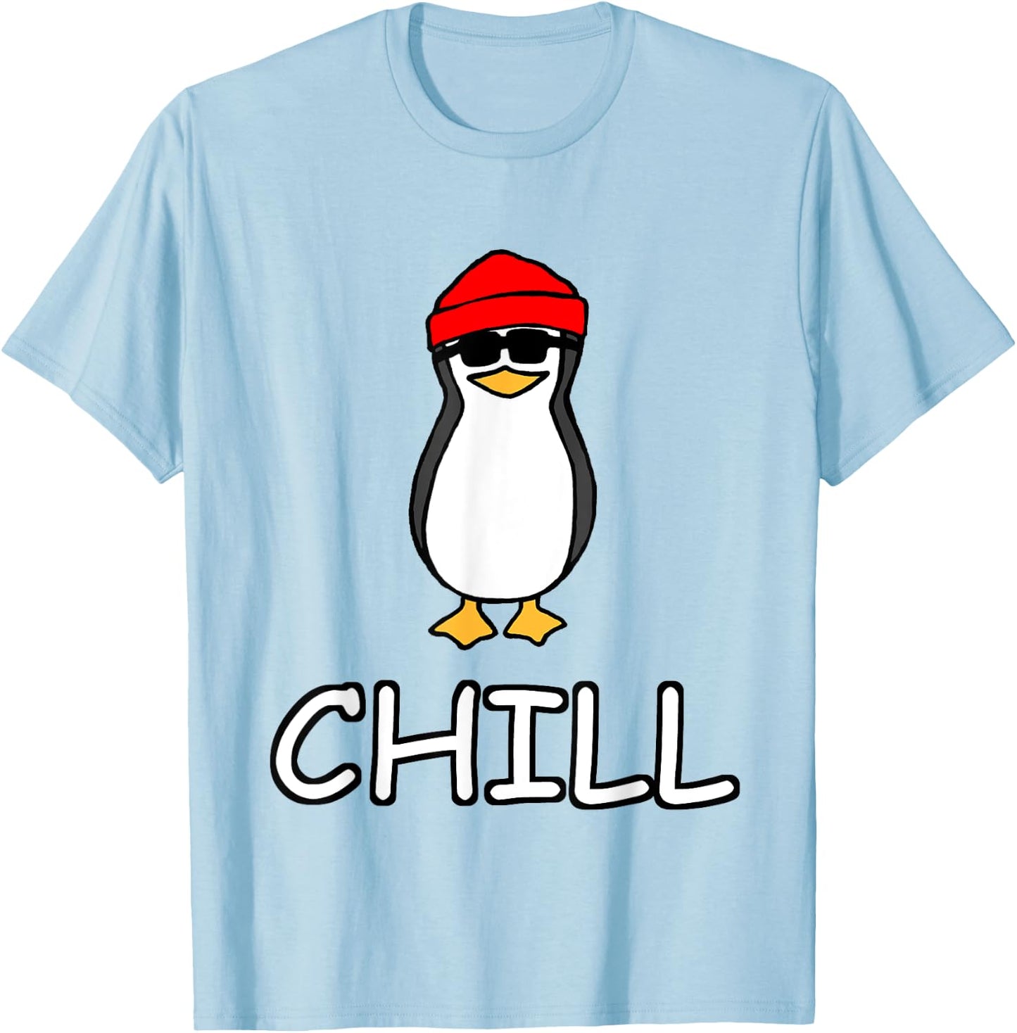 Chill Penguin for Boys Girls Men Women T-Shirt - T-Shirt | Light Blue