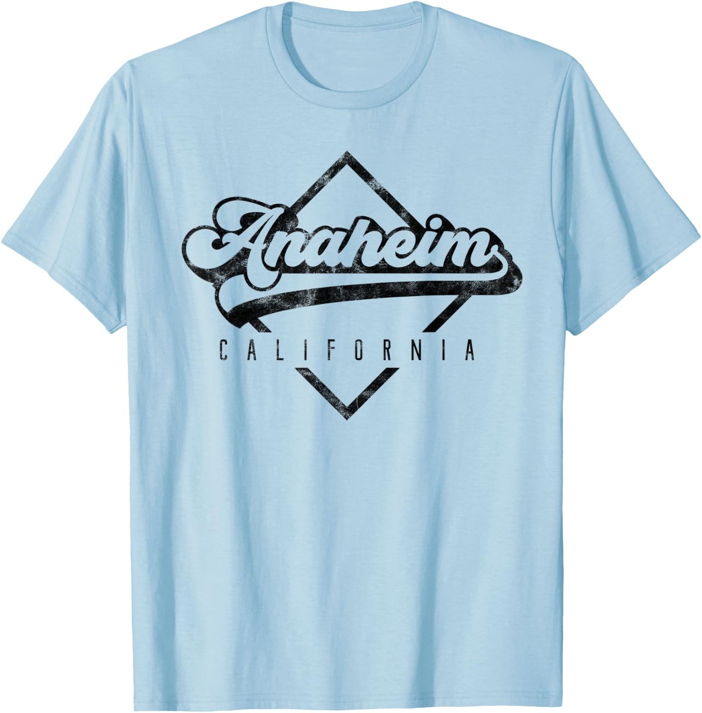 Vintage Anaheim California Shirt Distressed Retro 70s 80s T-Shirt - T-Shirt | Light Blue