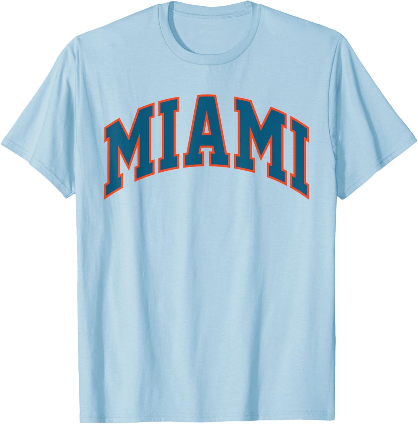 Retro Miami Men Miami Women Vintage Classic Blue Orange FL T-Shirt - T-Shirt | Light Blue