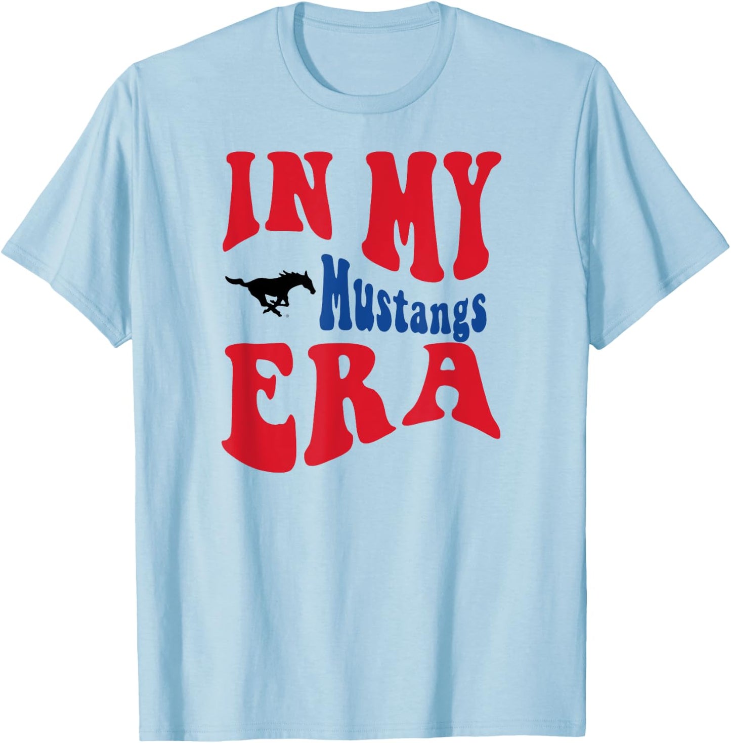 SMU Mustangs Era White Officially Licensed T-Shirt - T-Shirt | Light Blue