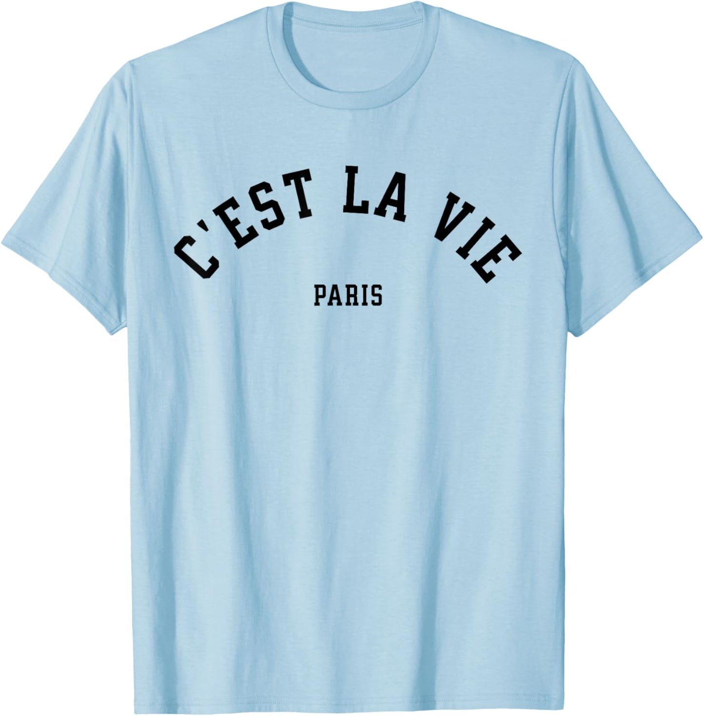 C'est La Vie Paris France Women Men Vintage Summer Graphic T-Shirt - T-Shirt | Light Blue