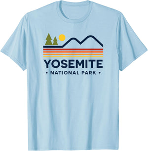 Retro Yosemite National Park T-Shirt - T-Shirt | Light Blue
