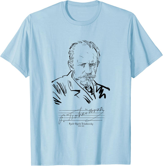 Tfantasy Tchaikovsky-Russian Composer Classical Music T-Shirt - T-Shirt | Light Blue