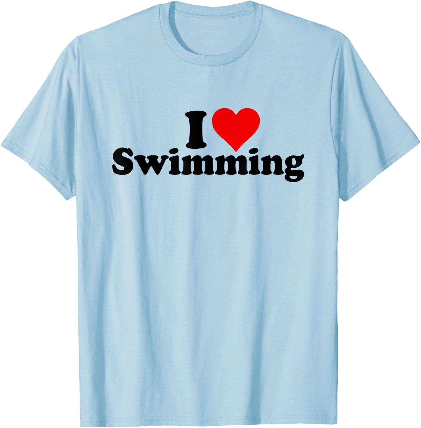 I Love Heart Swimming T-Shirt - T-Shirt | Light Blue
