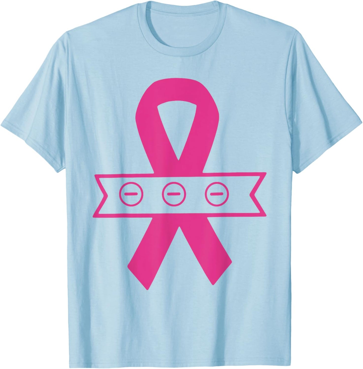 Triple Negative Breast Cancer Shirt Cancer Warrior Pink Rib T-Shirt - T-Shirt | Light Blue