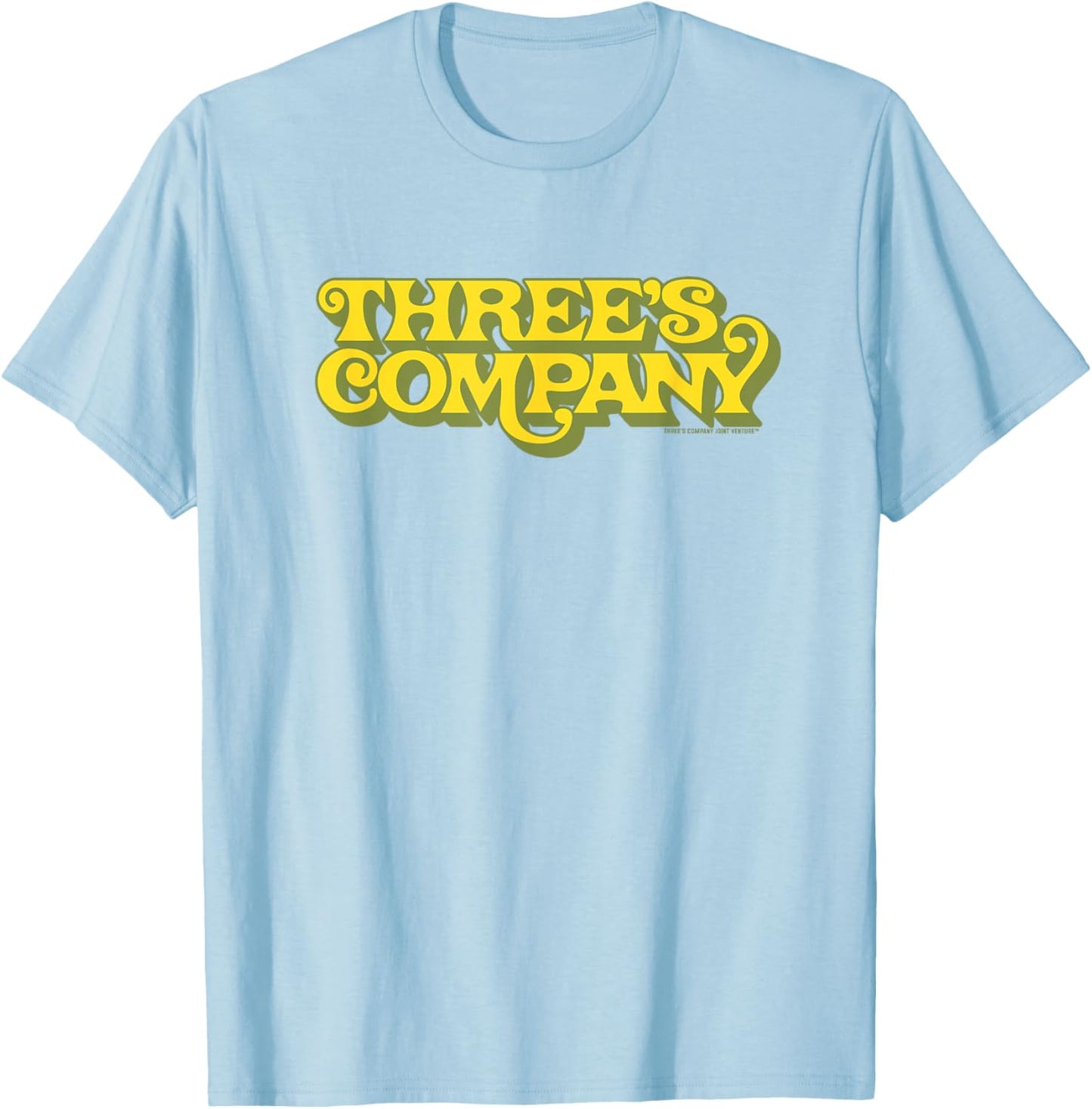 Three's Company Retro Three's Company Show Logo T-Shirt - T-Shirt | Light Blue