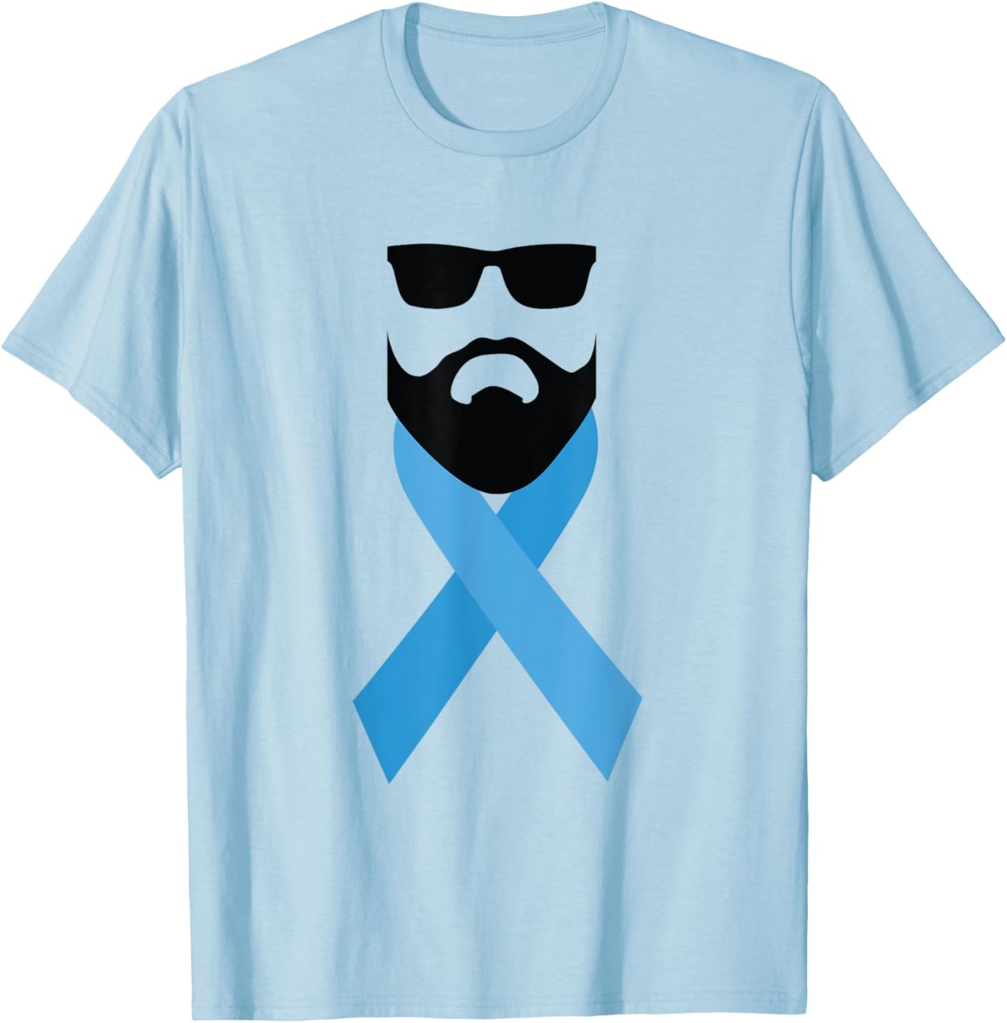 November No Shave Blue Ribbon Prostate Cancer Men, Women T-Shirt - T-Shirt | Light Blue