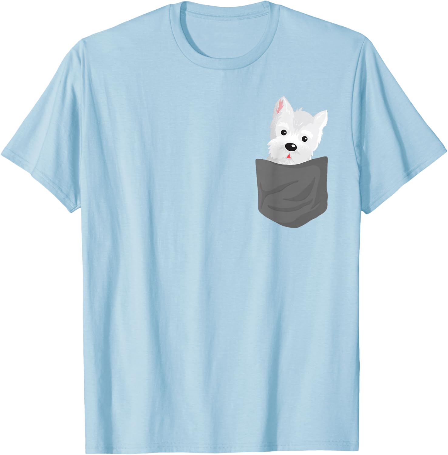 Dog in A Pocket Cute Westie Terrier Lover Puppy T-Shirt - T-Shirt | Light Blue