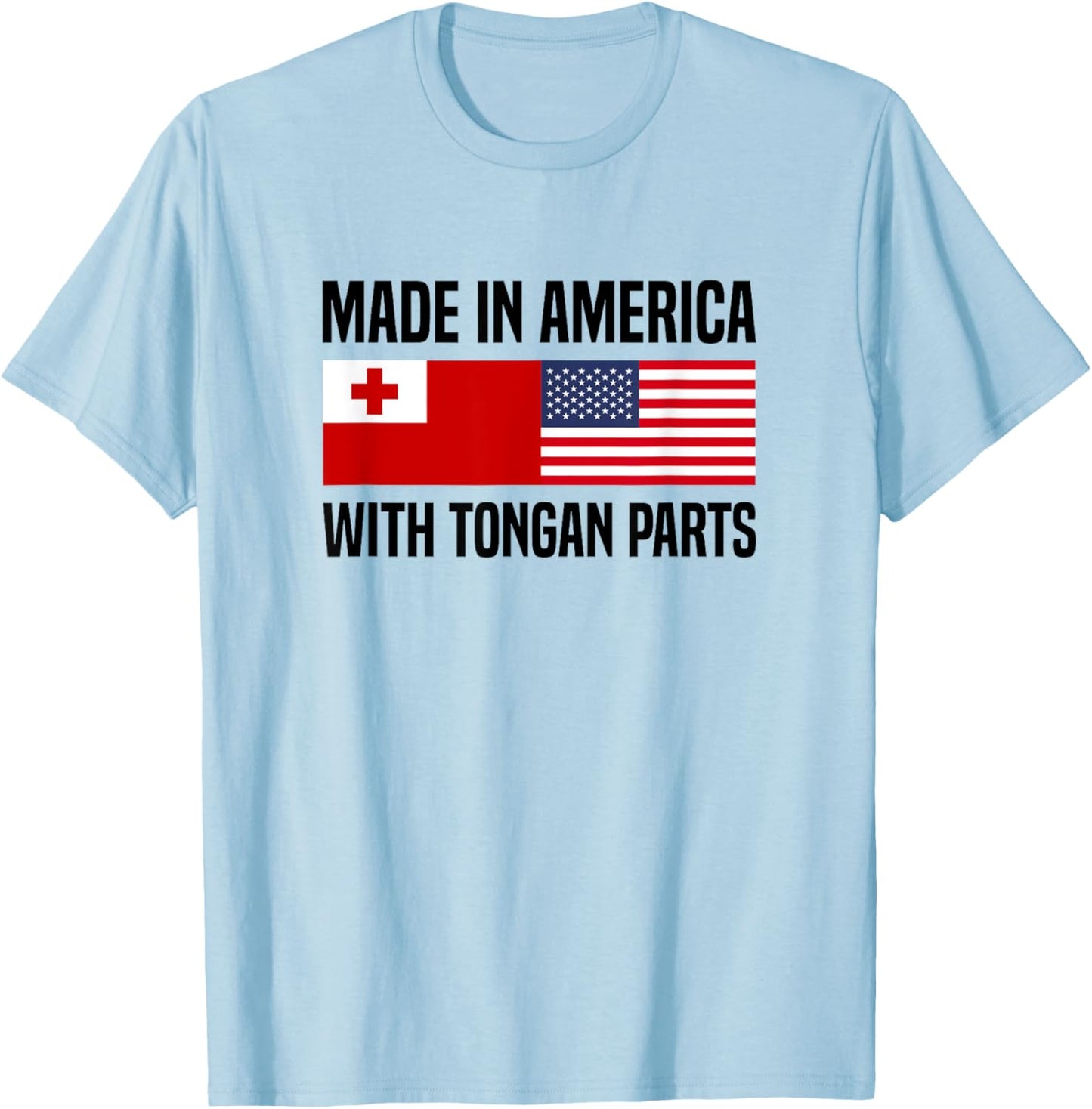 Made in America with Tongan Parts Tongan American T-Shirt - T-Shirt | Light Blue