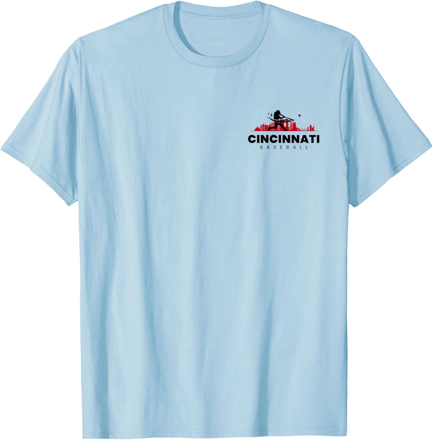 Cincinnati Baseball Vintage Minimalist Retro Baseball Lover T-Shirt - T-Shirt | Light Blue