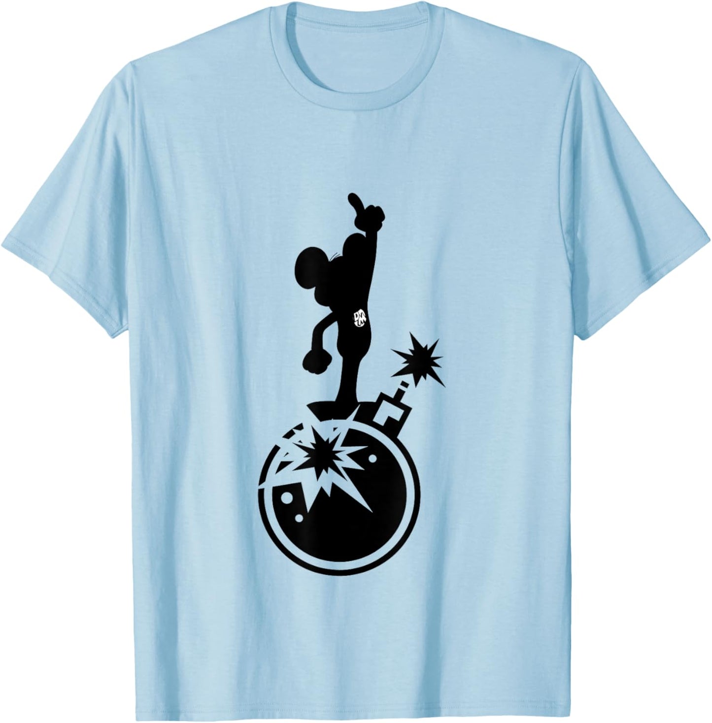 Danger Mouse Explosion Silhouette T-Shirt - T-Shirt | Light Blue