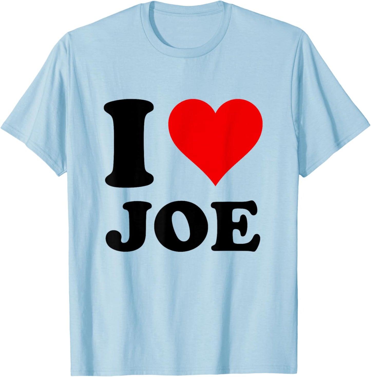 Red Heart I Love Joe T-Shirt - T-Shirt | Light Blue