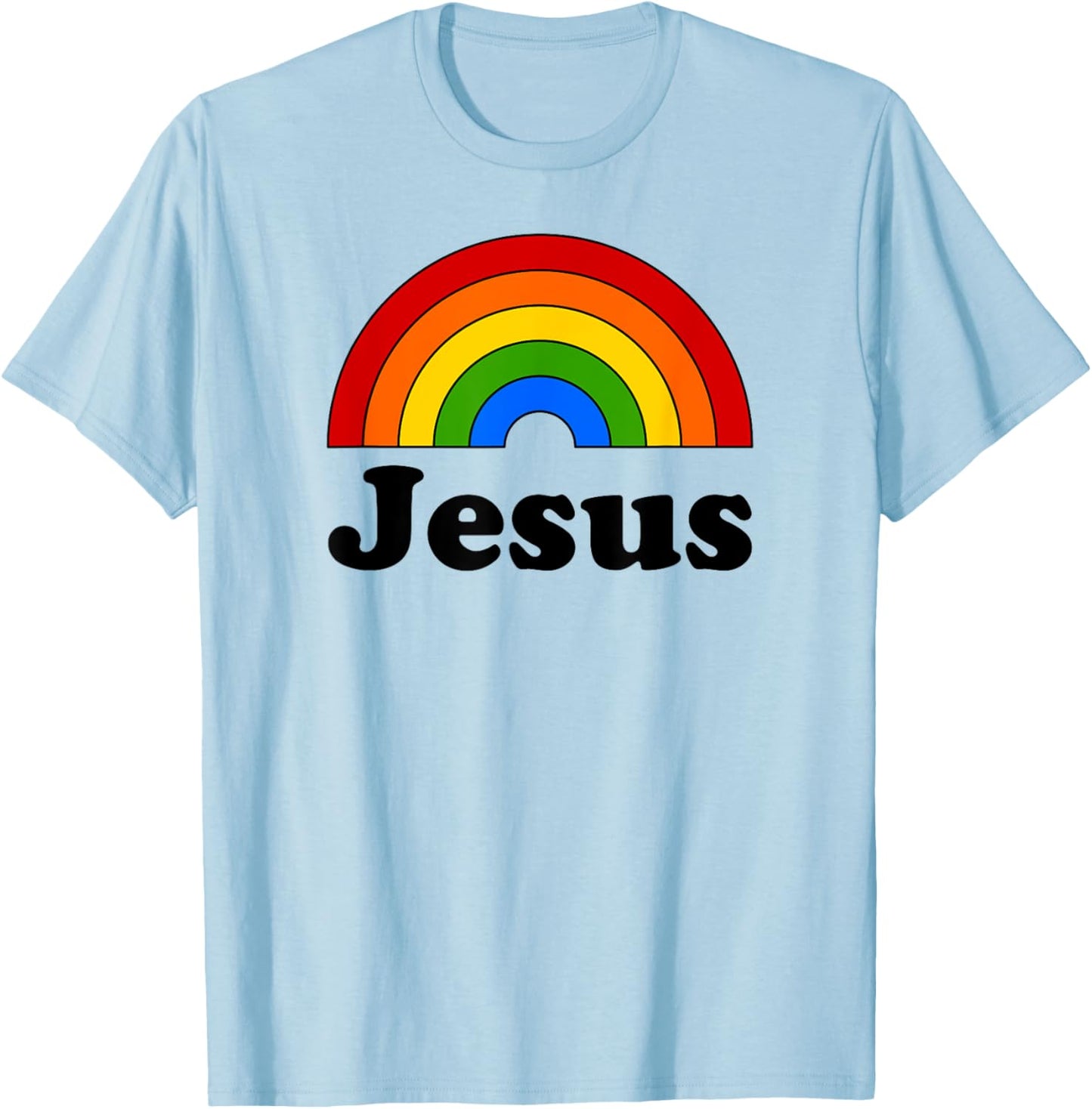 Jesus Rainbow T-Shirt - T-Shirt | Light Blue