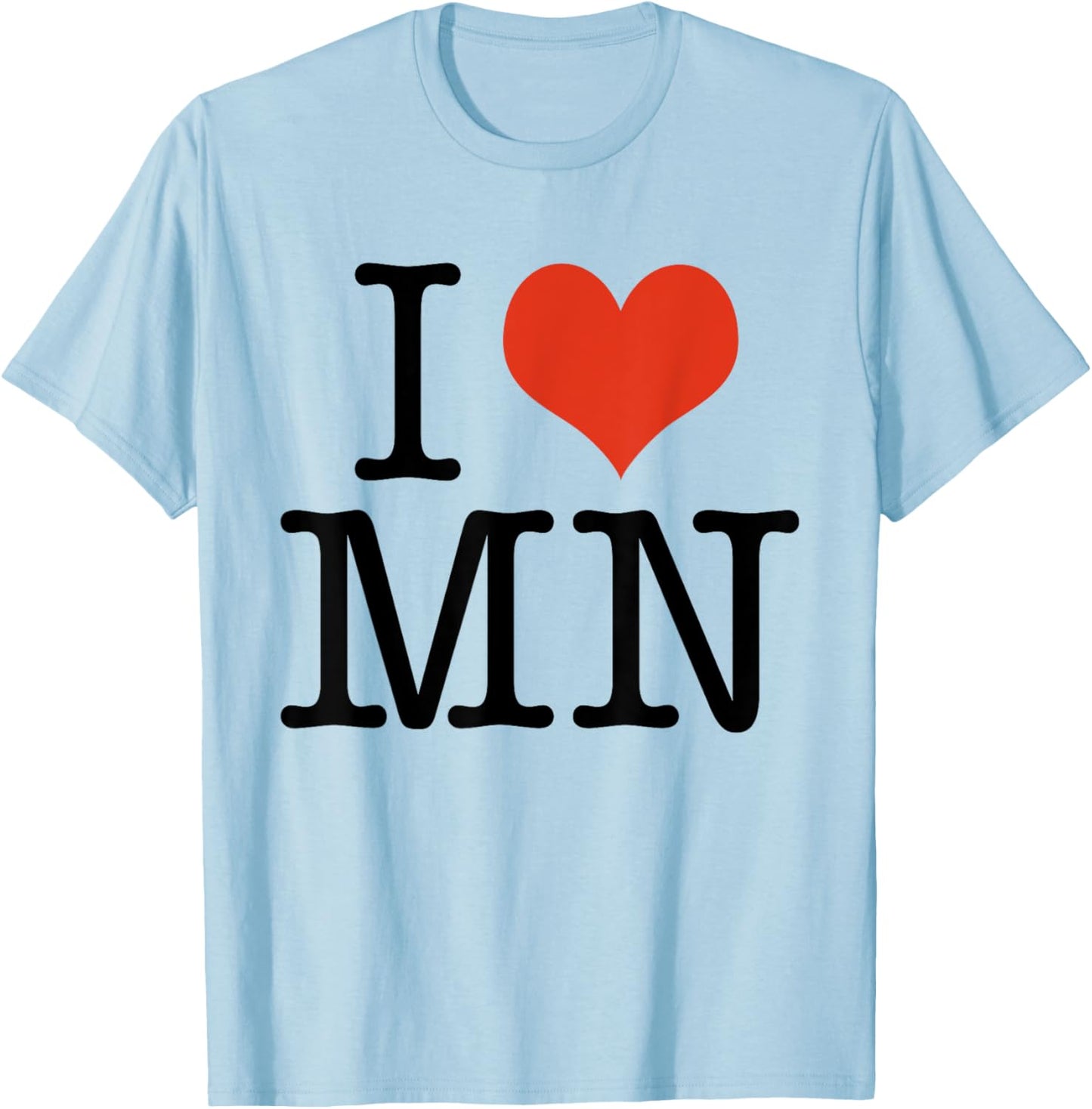 I Love MN Minnesota USA American T-Shirt - T-Shirt | Light Blue