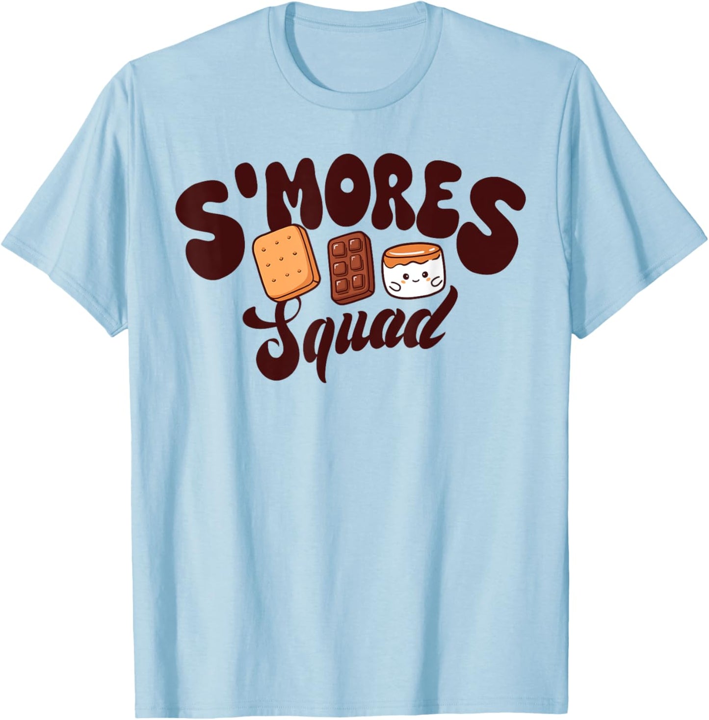 S'mores Squad Camping Campfire Chocolate Marshmallow S'more T-Shirt - T-Shirt | Light Blue