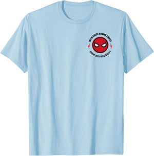 Marvel Spider-Man With Great Power Great Responsibility Icon T-Shirt - T-Shirt | Light Blue