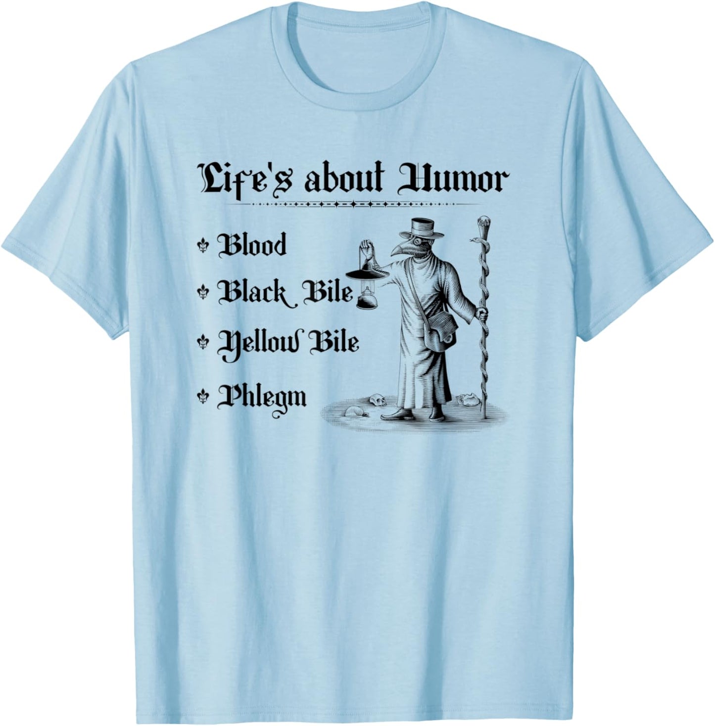 Renaissance Festival, Medieval Plague Doctor, Ren Faire T-Shirt - T-Shirt | Light Blue