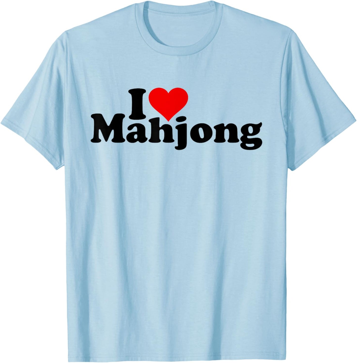 I Love Heart Mahjong Mah-jongg T-Shirt - T-Shirt | Light Blue