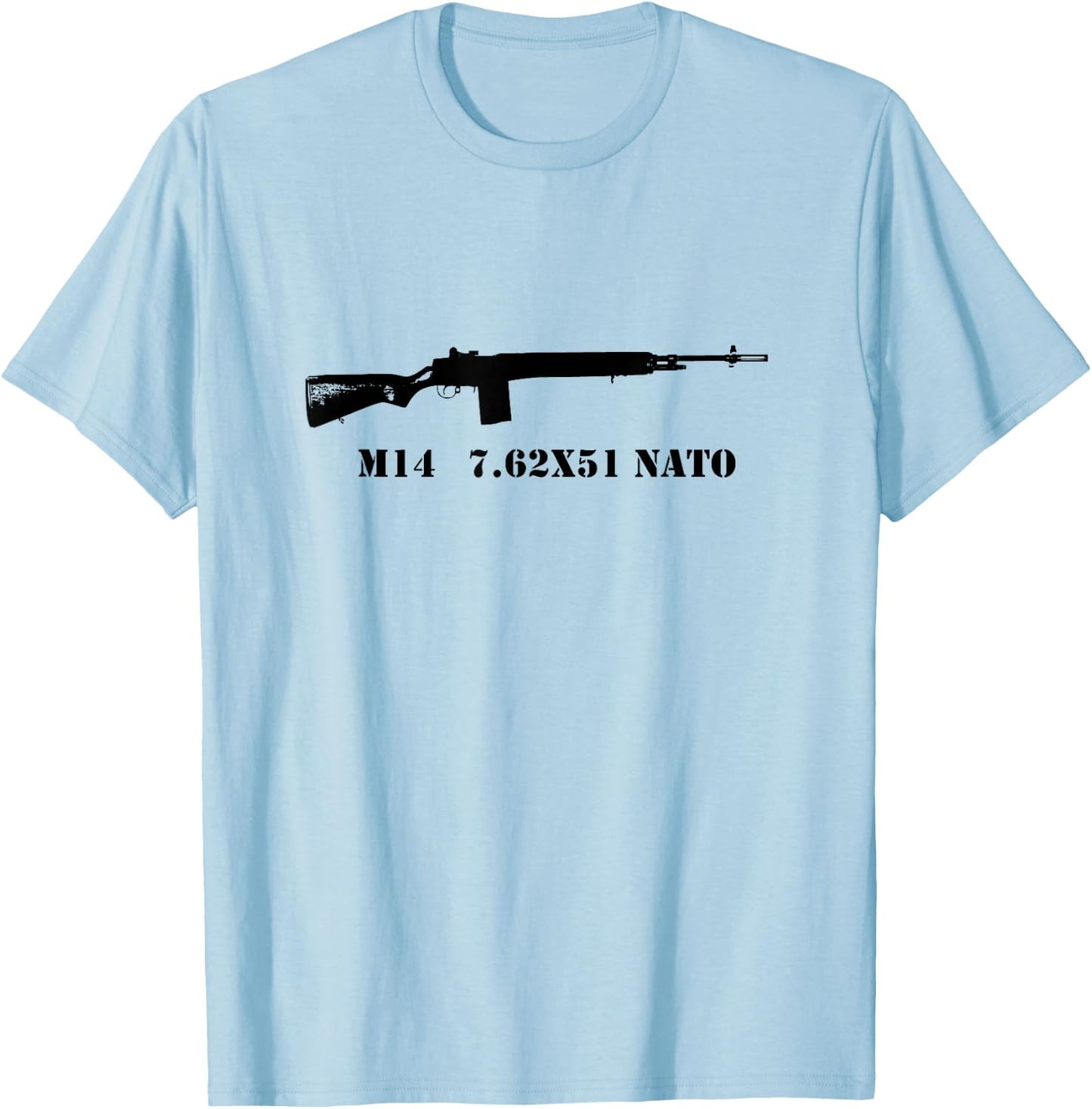 M14 Shirt, M-14 Vietnam US Military 7.62 NATO T-Shirt - T-Shirt | Light Blue